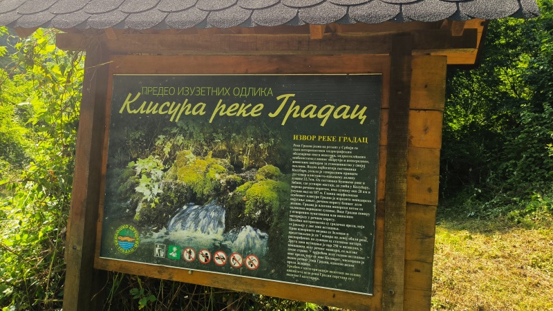 Info tabla Klisura reke Gradac